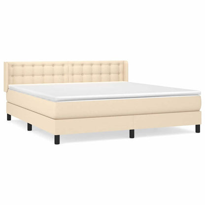 Boxspringbett mit Matratze Creme 160x200 cm Stoff