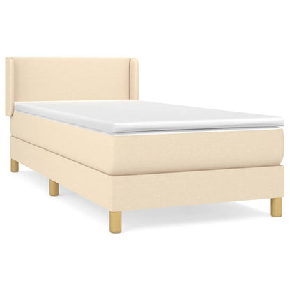 Boxspringbett mit Matratze Creme 80x200 cm Stoff