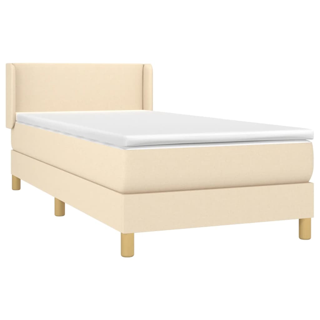 Boxspringbett mit Matratze Creme 80x200 cm Stoff