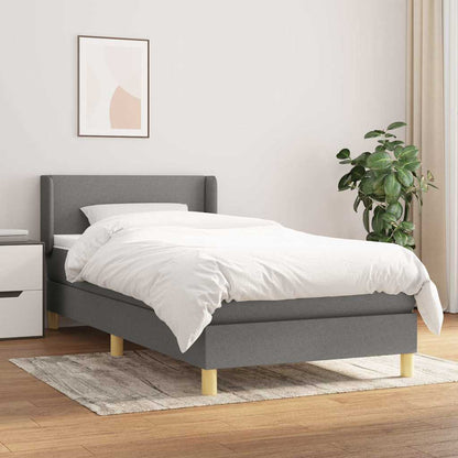 Boxspringbett mit Matratze Dunkelgrau 90x190 cm Stoff