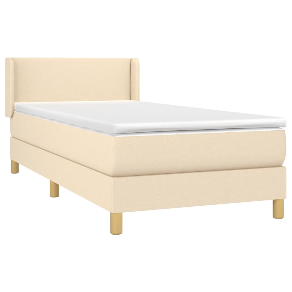 Boxspringbett mit Matratze Creme 100x200 cm Stoff