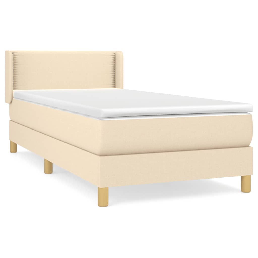 Boxspringbett mit Matratze Creme 80x200 cm Stoff