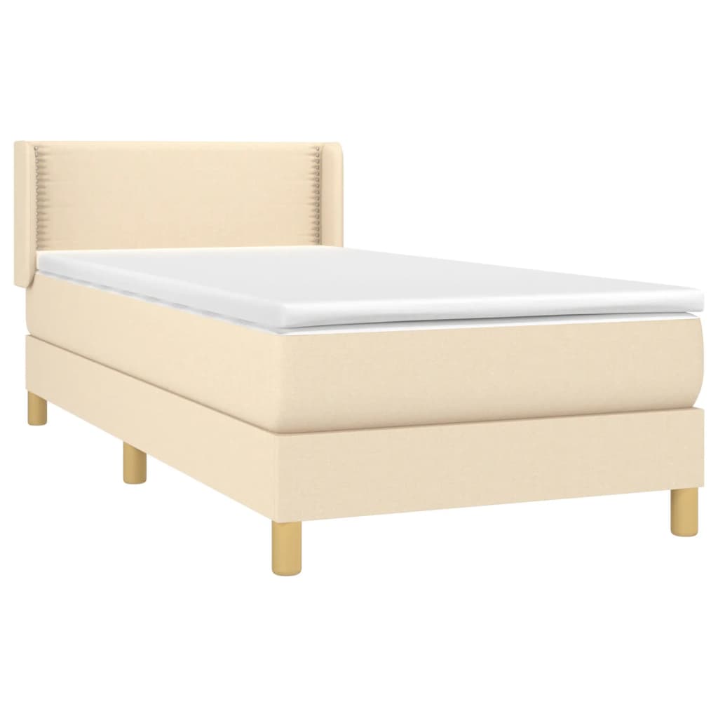 Boxspringbett mit Matratze Creme 80x200 cm Stoff