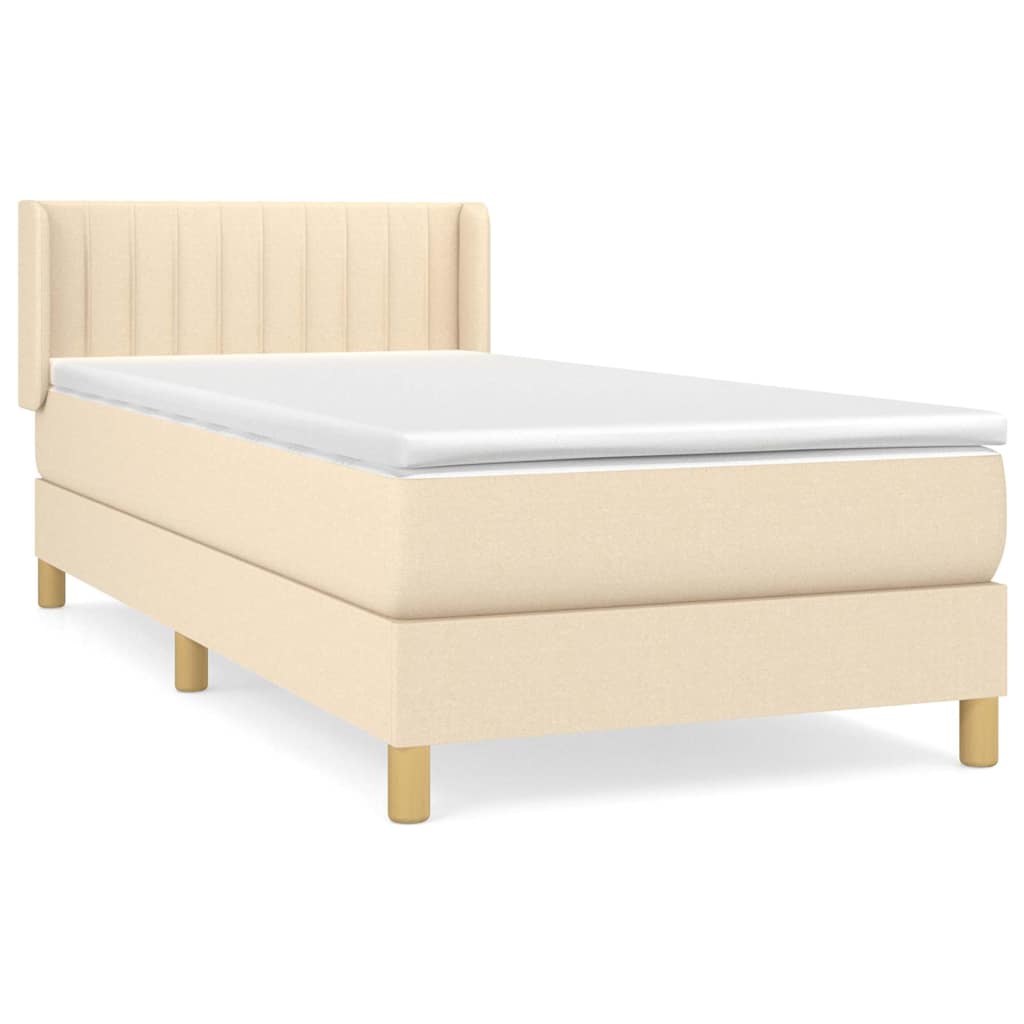 Boxspringbett mit Matratze Creme 80x200 cm Stoff