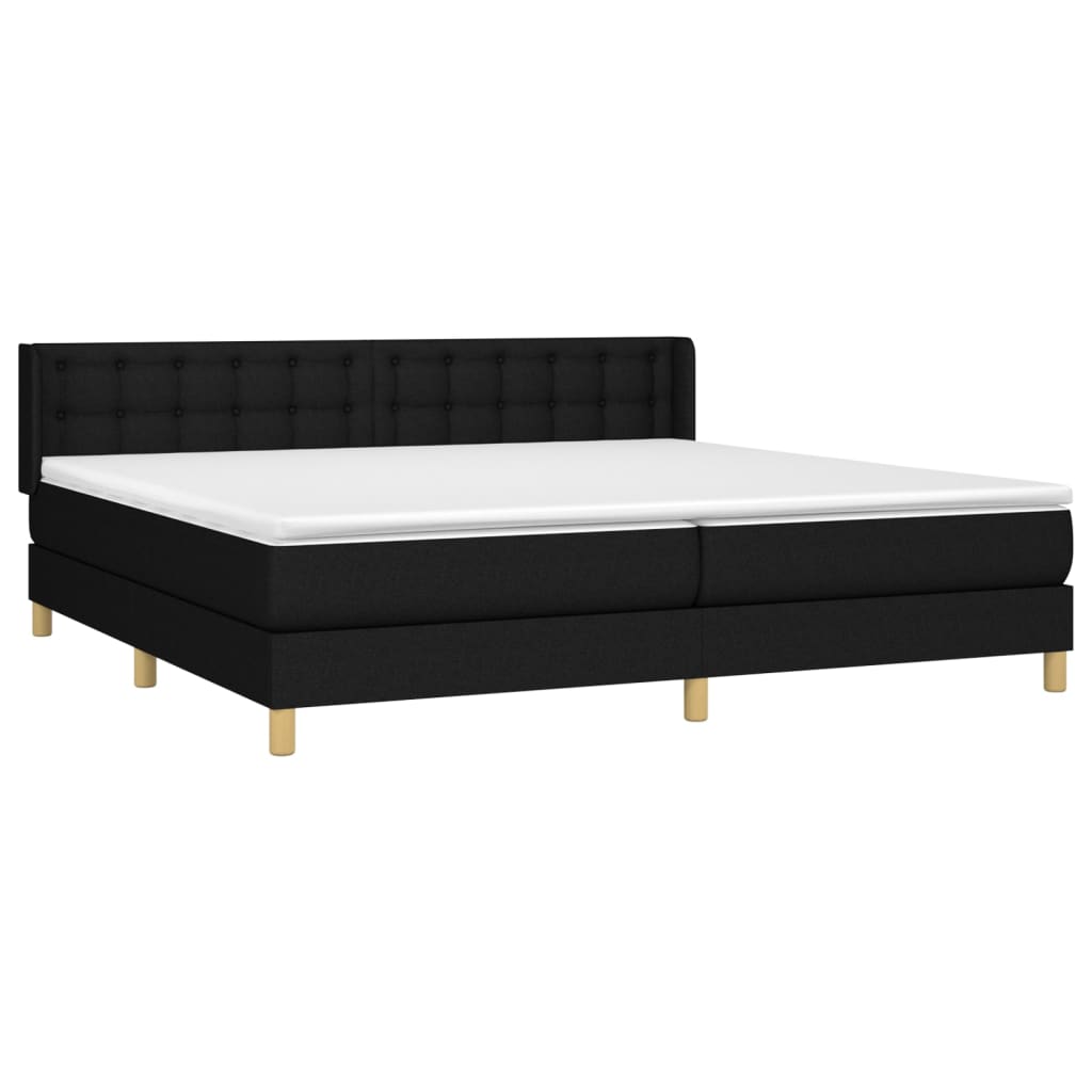 Box spring bed with mattress black 160x200 cm fabric
