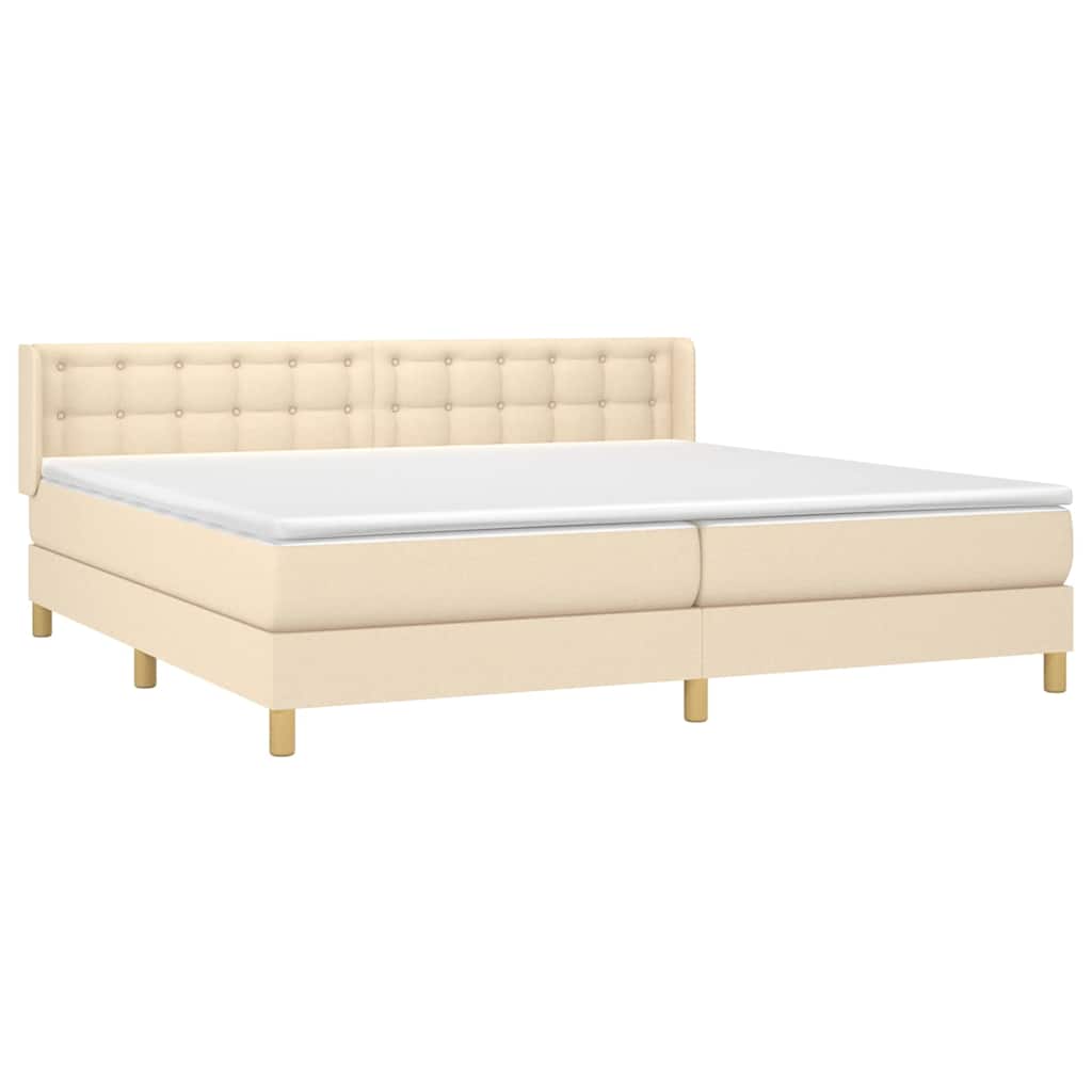 Boxspringbett mit Matratze Creme 160x200 cm Stoff
