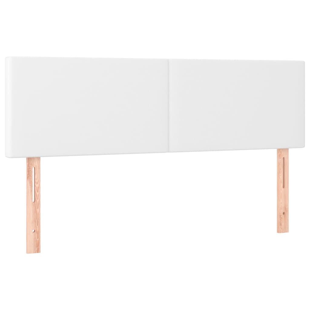 Boxspringbett mit Matratze Weiß 140x190 cm Kunstleder