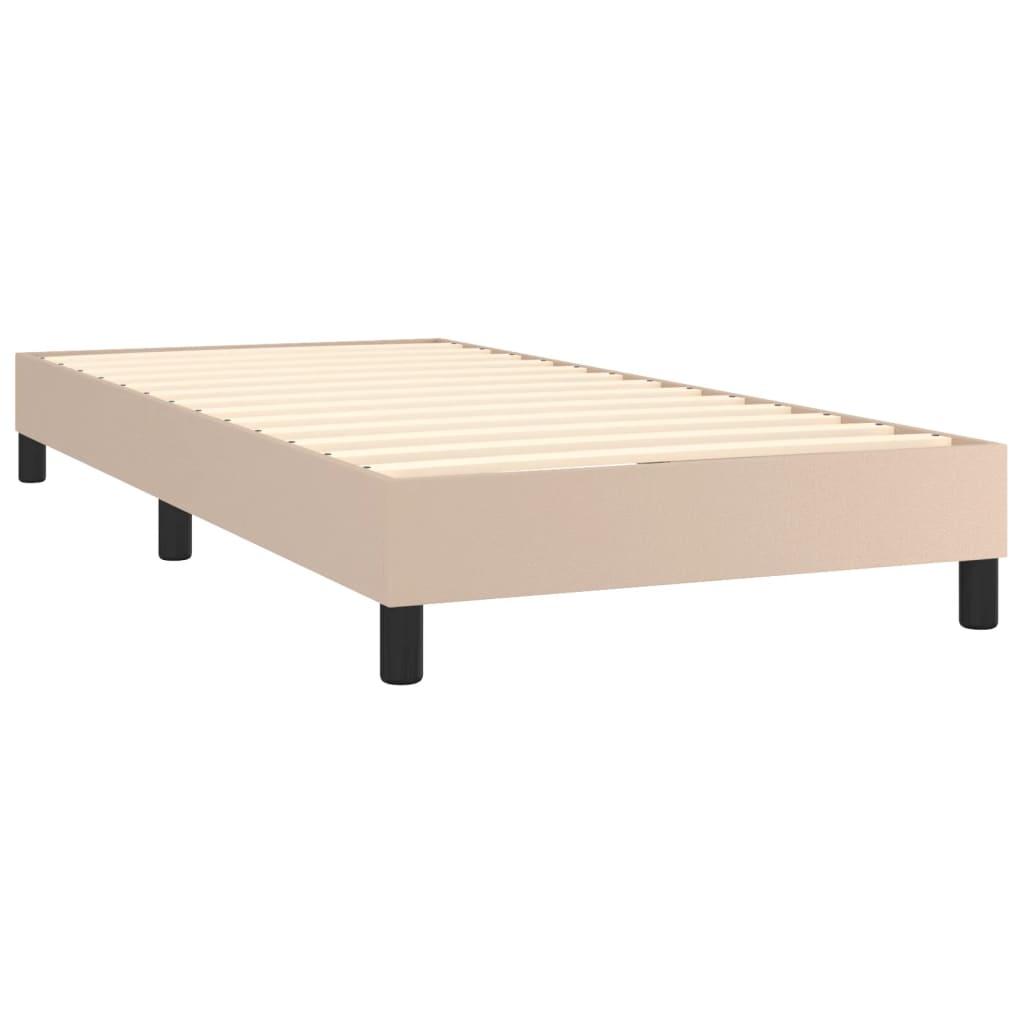 Matelas à sommier tapissier cappuccino-marron 100x200cm cuir artificiel