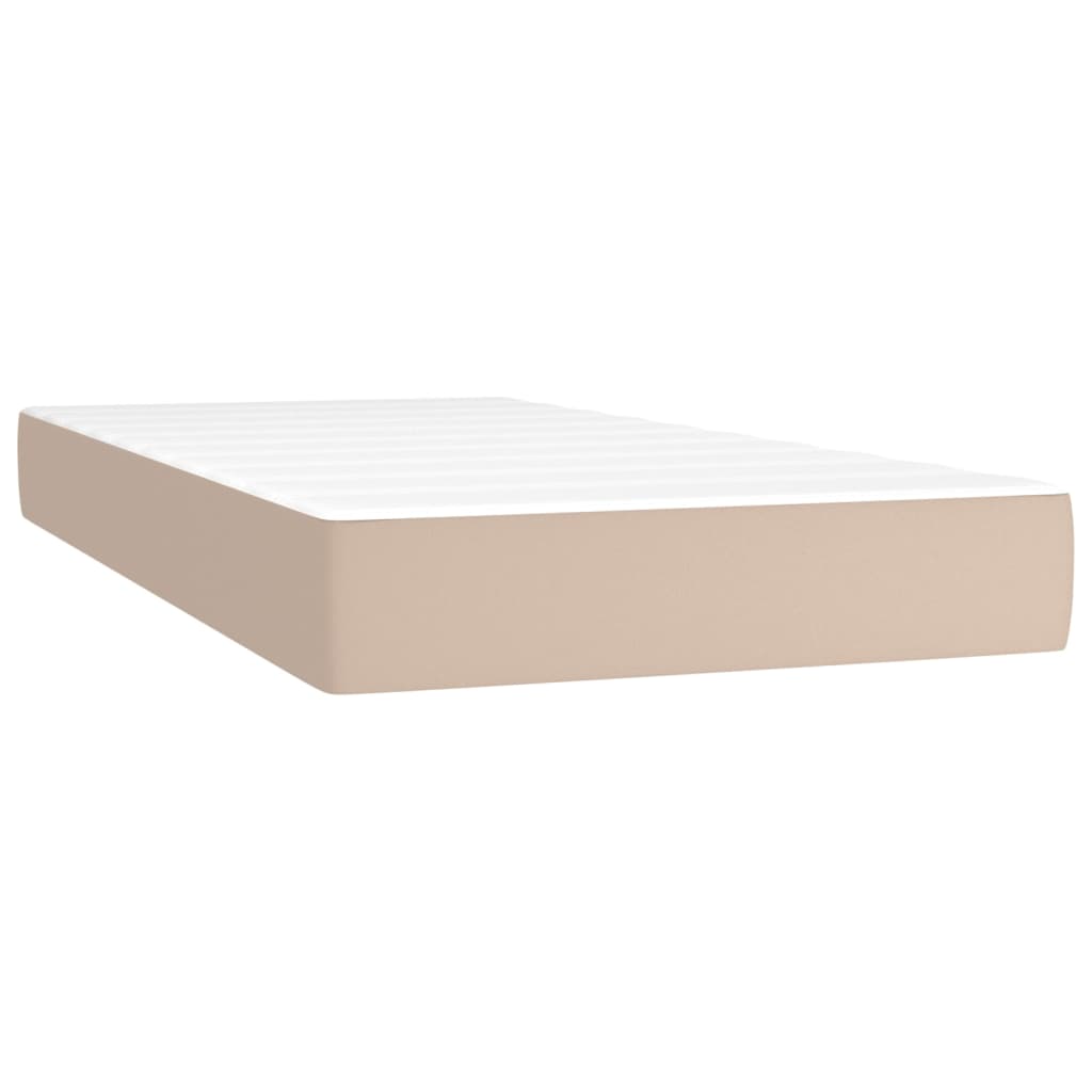 Matelas à sommier tapissier cappuccino-marron 100x200cm cuir artificiel