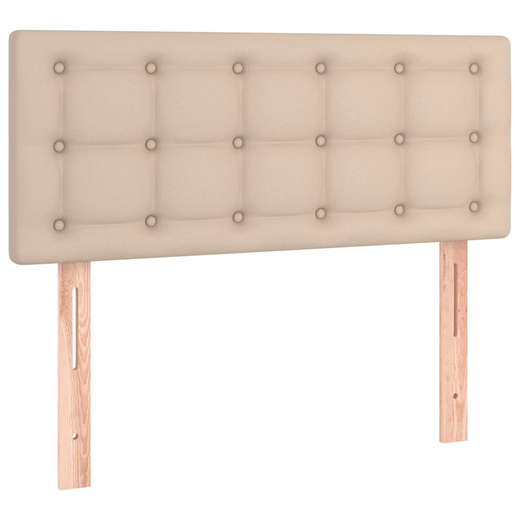 Matelas à sommier tapissier cappuccino-marron 100x200cm cuir artificiel