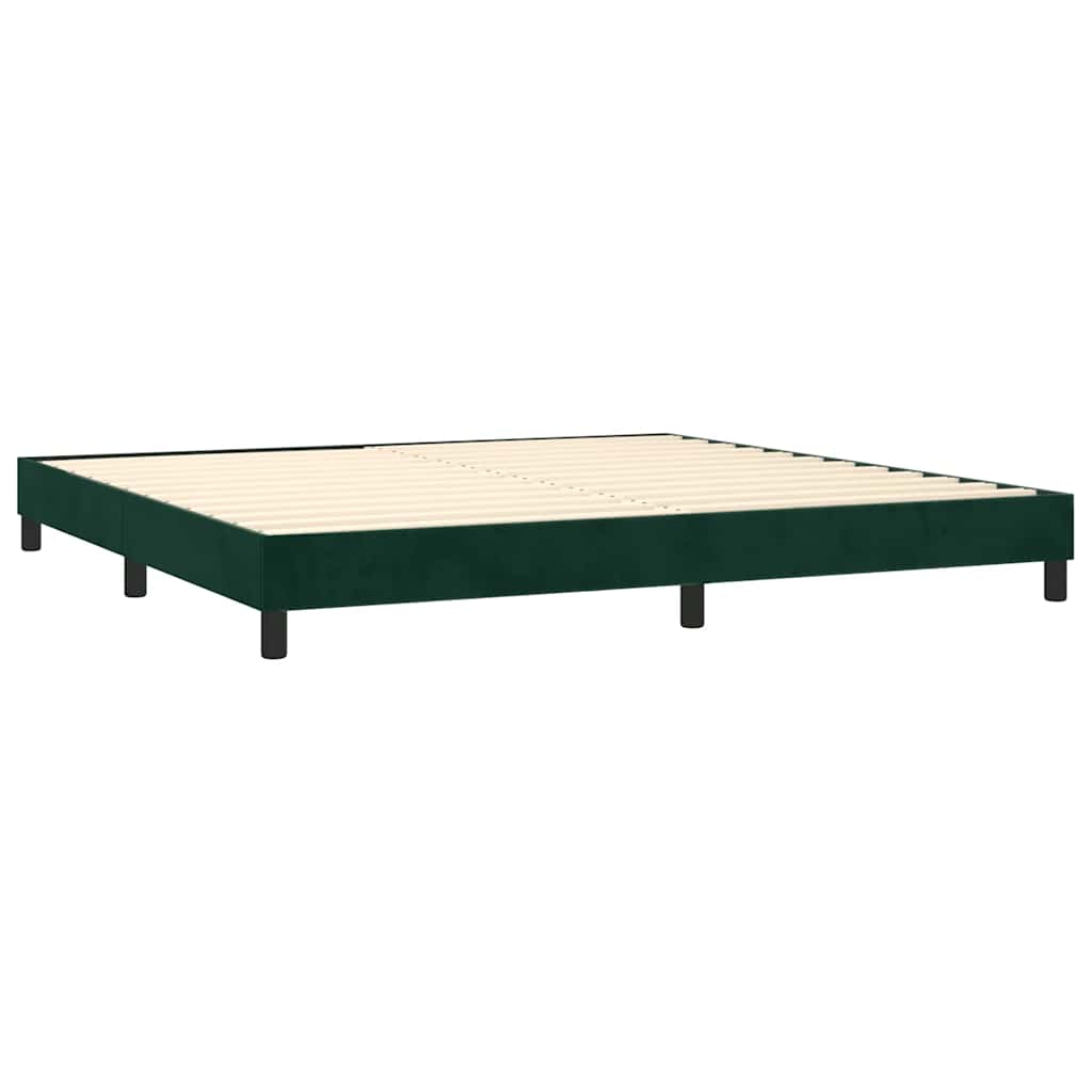 Boxspringbett mit Matratze Dunkelgrün 200x200 cm Samt