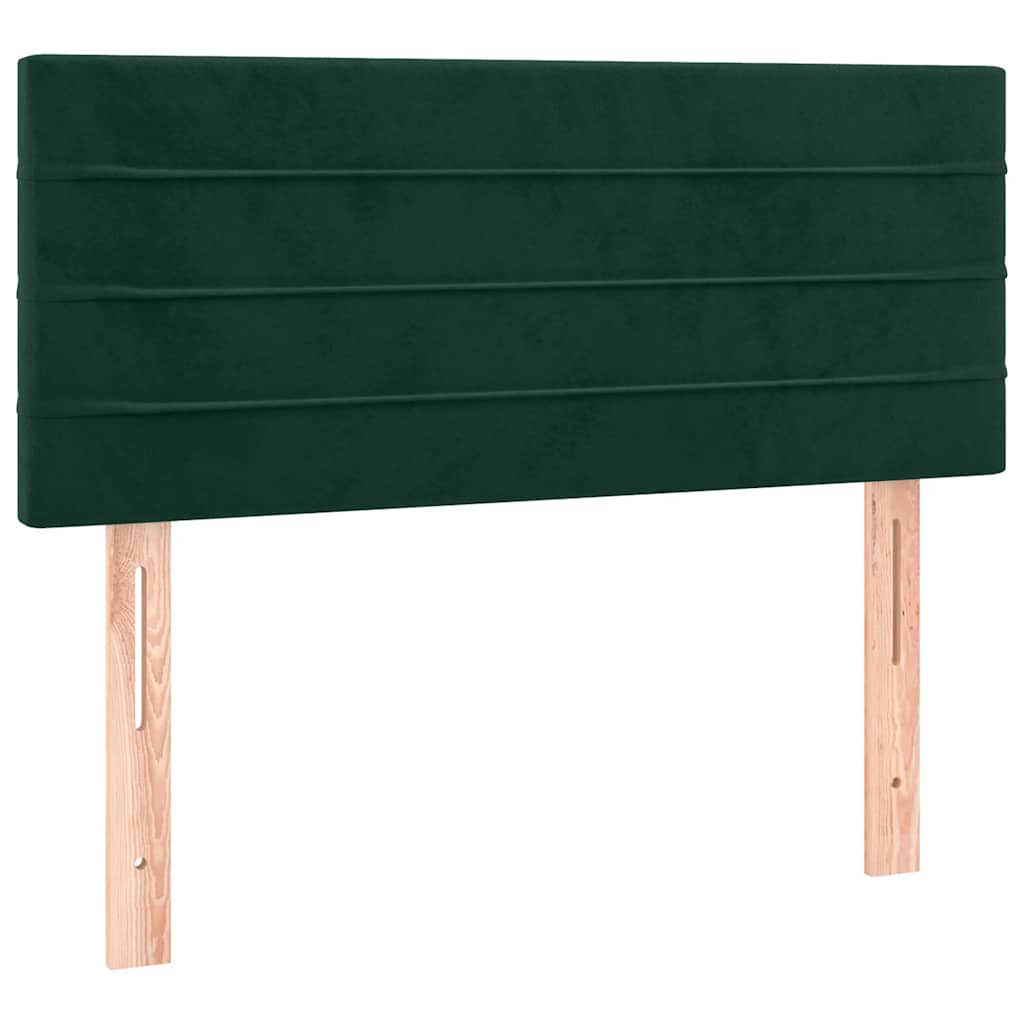 Boxspringbett mit Matratze Dunkelgrün 90x190 cm Samt