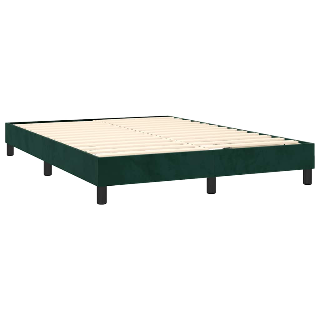 Boxspringbett mit Matratze Dunkelgrün 140x190 cm Samt