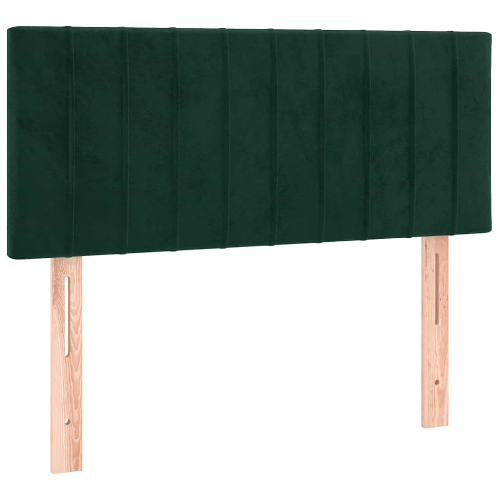 Boxspringbett mit Matratze Dunkelgrün 80x200 cm Samt
