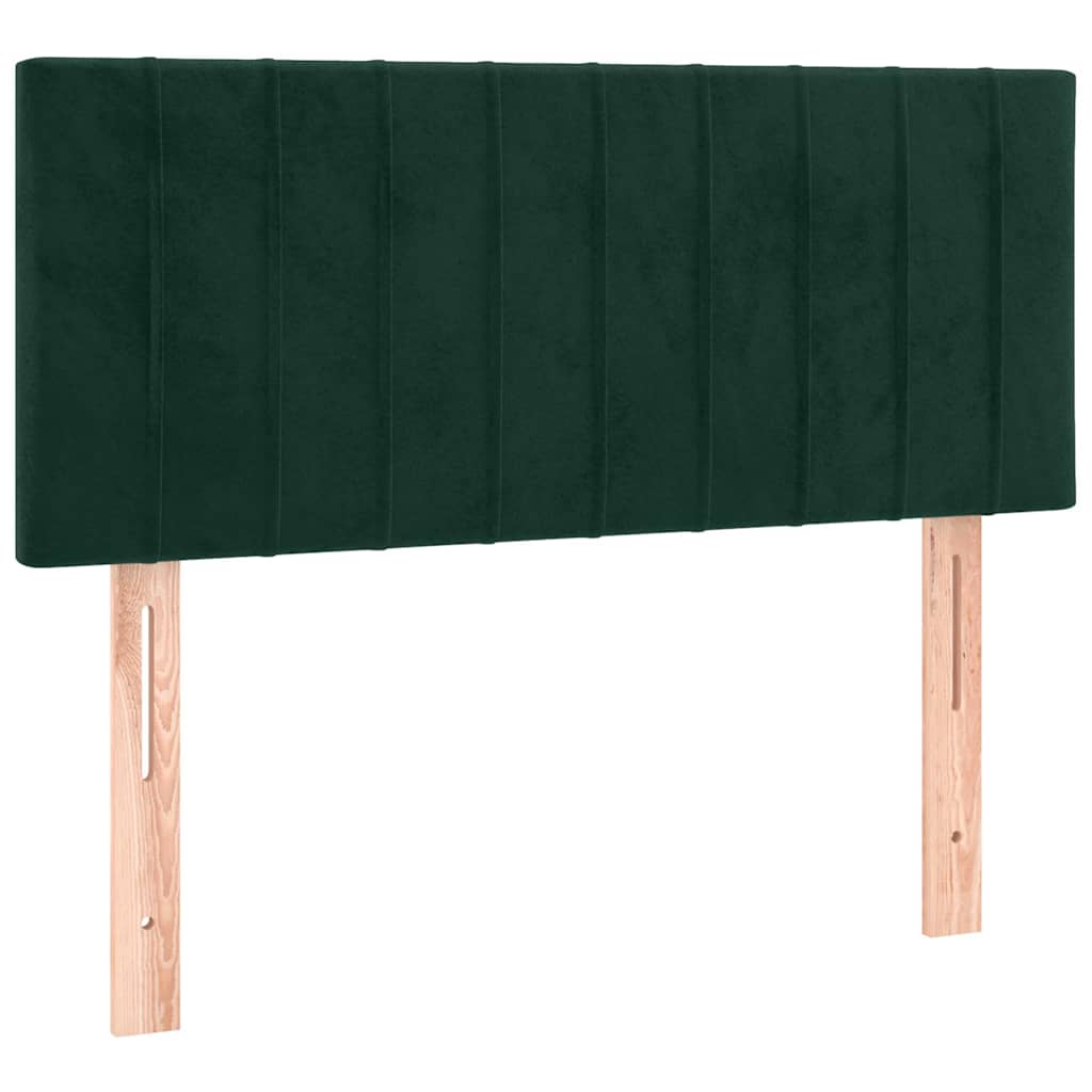 Boxspringbett mit Matratze Dunkelgrün 90x190 cm Samt
