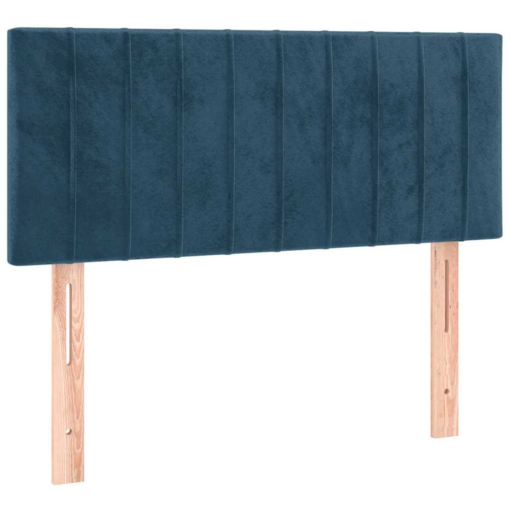 Boxspringbett mit Matratze Dunkelblau 90x190 cm Samt