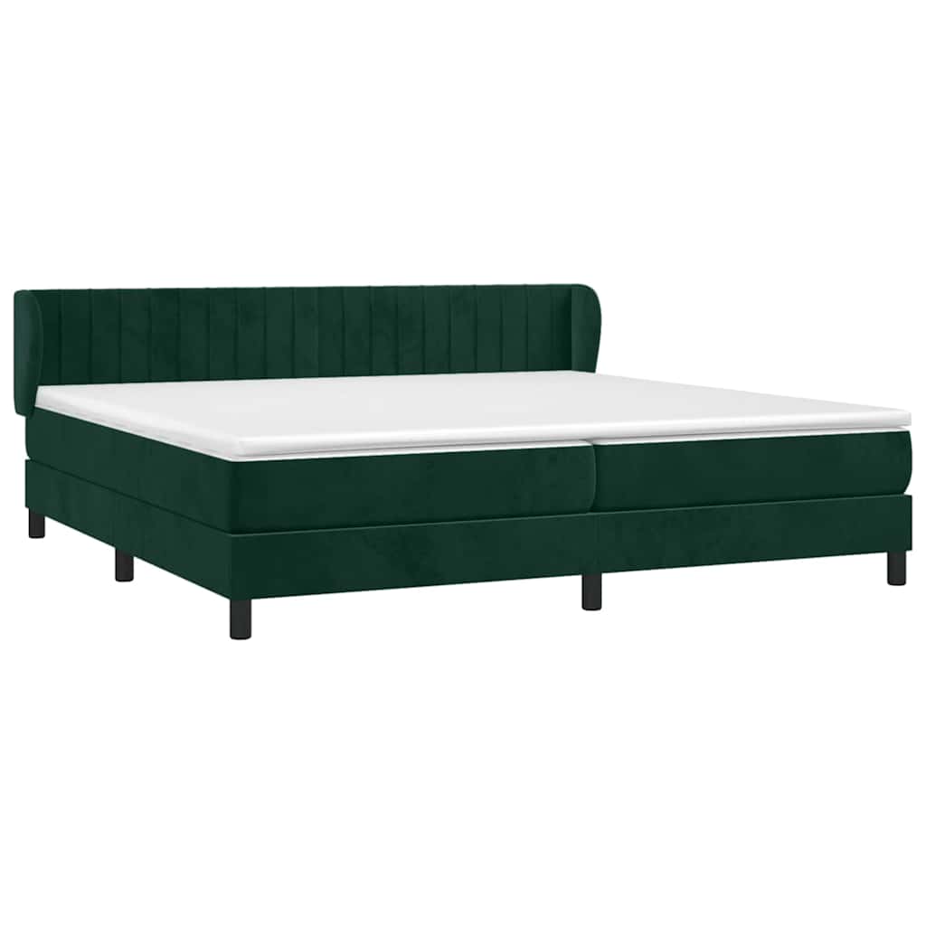 Boxspringbett mit Matratze Dunkelgrün 200x200 cm Samt