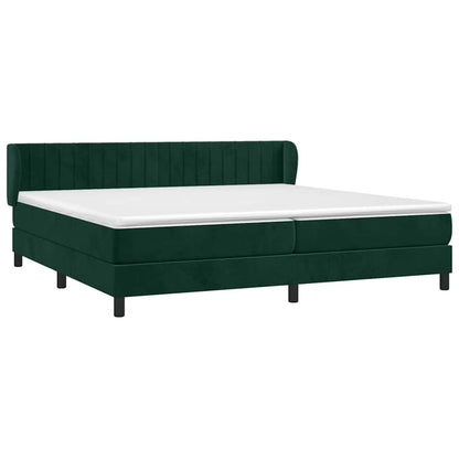 Boxspringbett mit Matratze Dunkelgrün 200x200 cm Samt