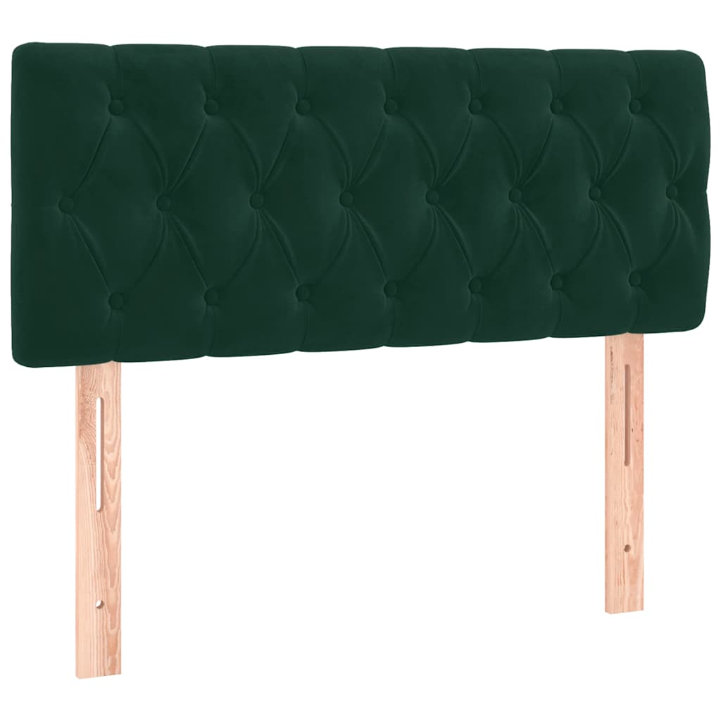Boxspringbett mit Matratze Dunkelgrün 90x200 cm Samt