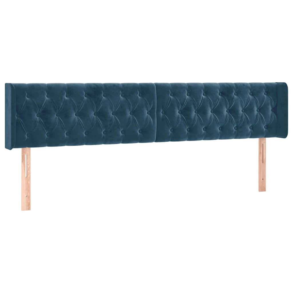 Boxspringbett mit Matratze Dunkelblau 200x200 cm Samt