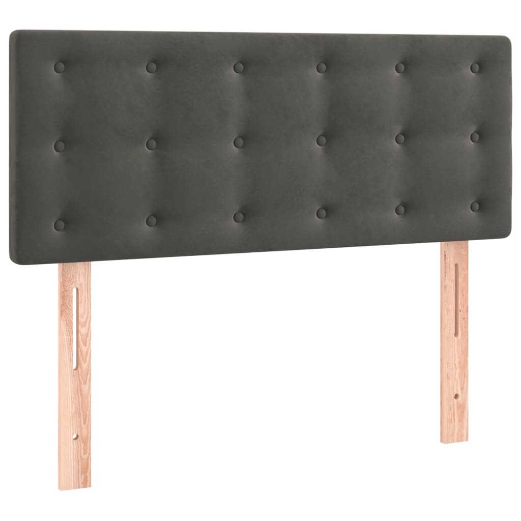 Boxspringbett mit Matratze Dunkelgrau 90x200 cm Samt