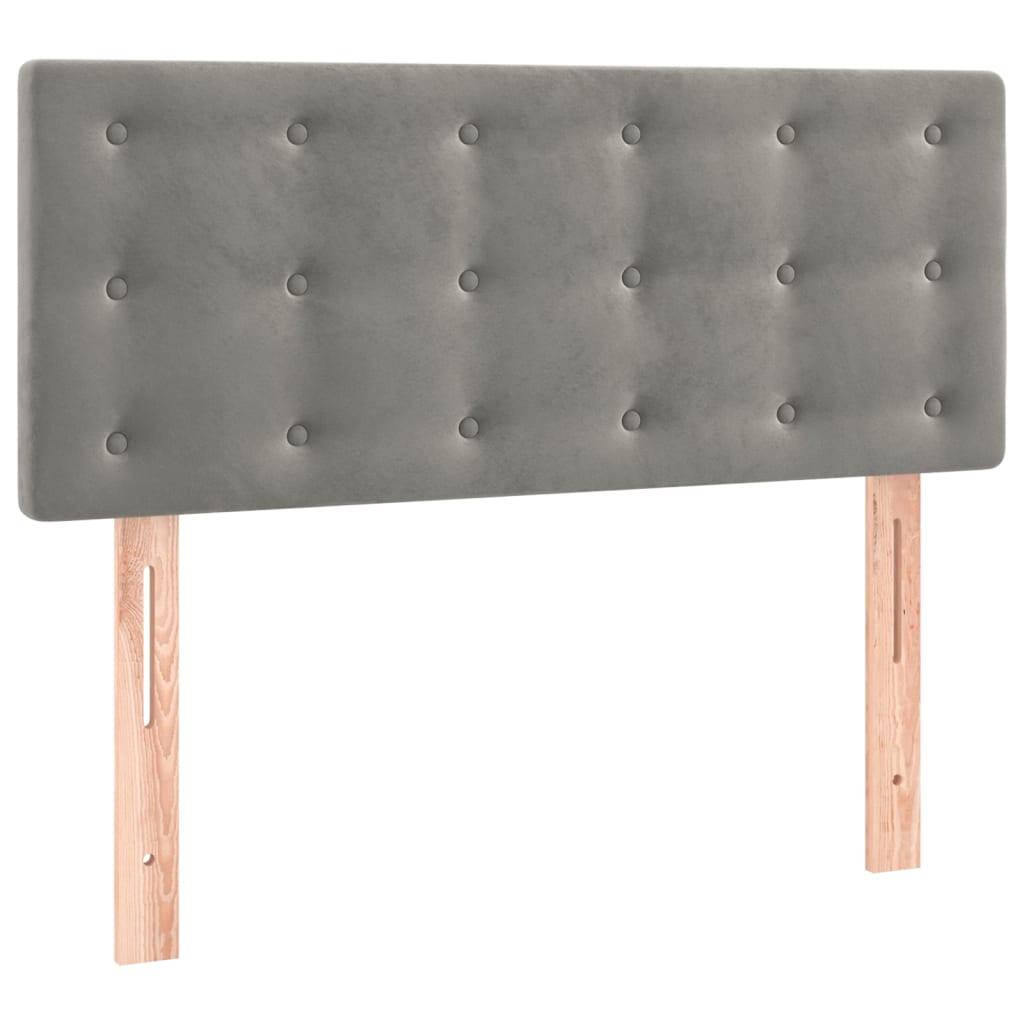 Boxspringbett mit Matratze Hellgrau 100x200 cm Samt
