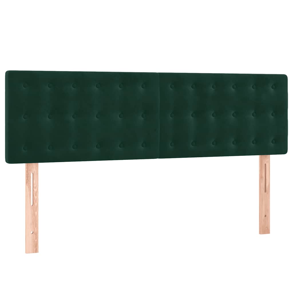 Boxspringbett mit Matratze Dunkelgrün 140x190 cm Samt