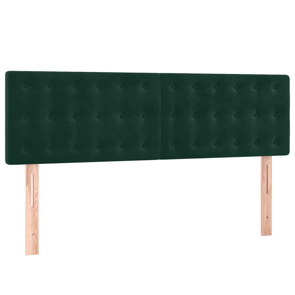 Boxspringbett mit Matratze Dunkelgrün 140x200 cm Samt
