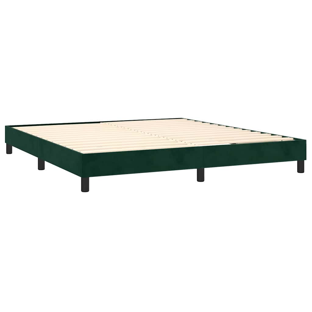 Boxspringbett mit Matratze Dunkelgrün 160x200 cm Samt