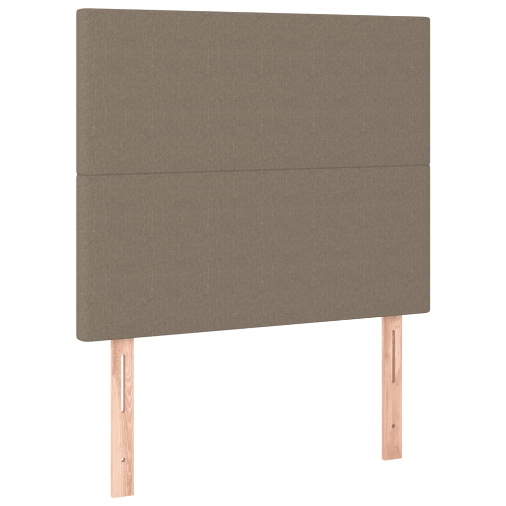 Lit sommier tapissier avec matelas tissu taupe 90x190 cm