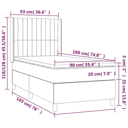 Boxspringbett mit Matratze Creme 90x190 cm Stoff