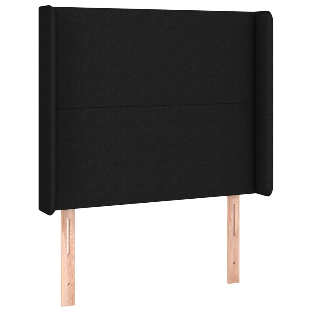 Lit à sommier tapissier avec matelas tissu noir 80x200 cm