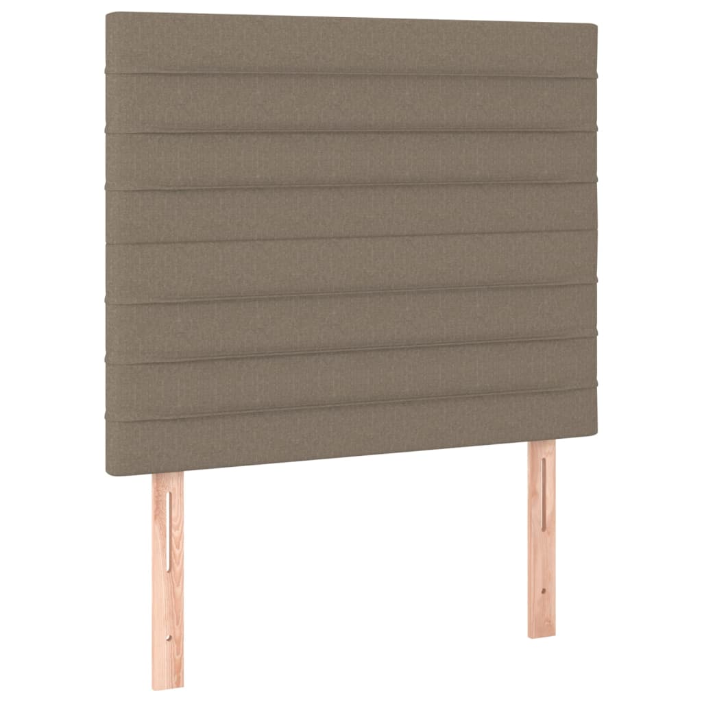 Lit sommier tapissier avec matelas tissu taupe 90x190 cm