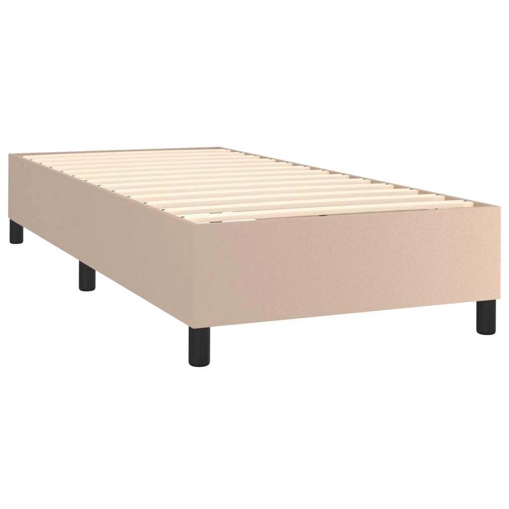 Matelas à sommier tapissier cappuccino-marron 100x200cm cuir artificiel