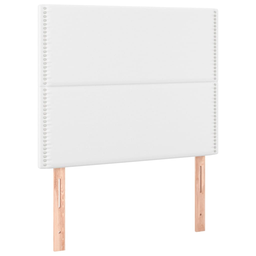 Lit à sommier tapissier avec matelas blanc 90x200 cm en similicuir