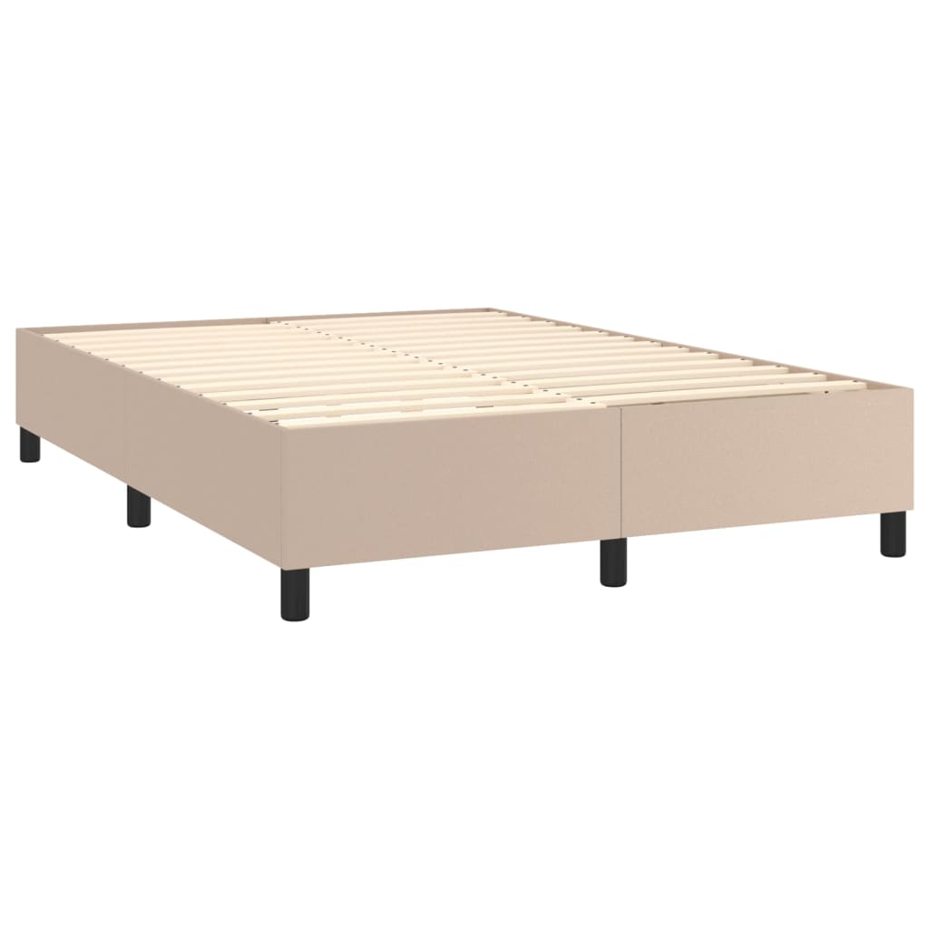 Matelas à sommier tapissier cappuccino-marron 140x200cm cuir artificiel
