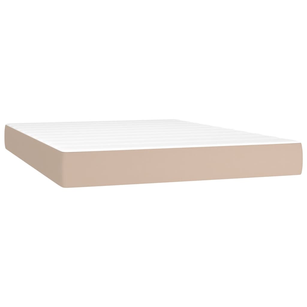 Matelas à sommier tapissier cappuccino-marron 140x200cm cuir artificiel