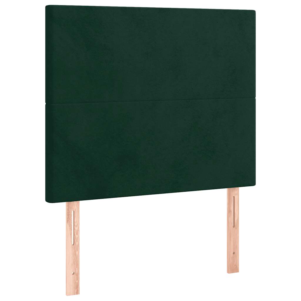 Boxspringbett mit Matratze Dunkelgrün 100x200 cm Samt