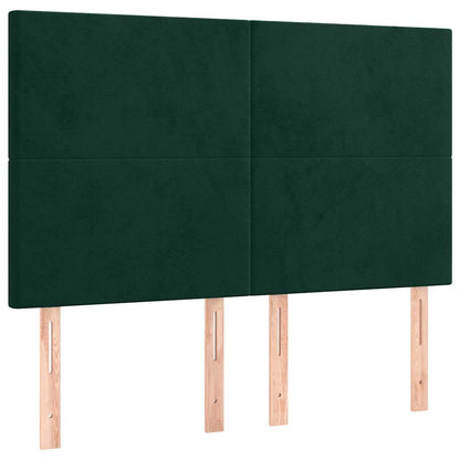 Boxspringbett mit Matratze Dunkelgrün 140x190 cm Samt