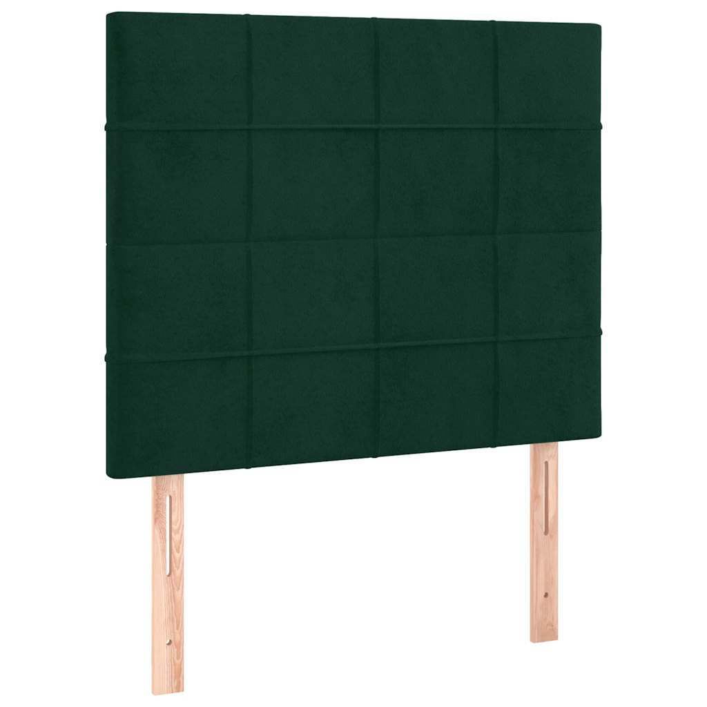 Boxspringbett mit Matratze Dunkelgrün 90x190 cm Samt