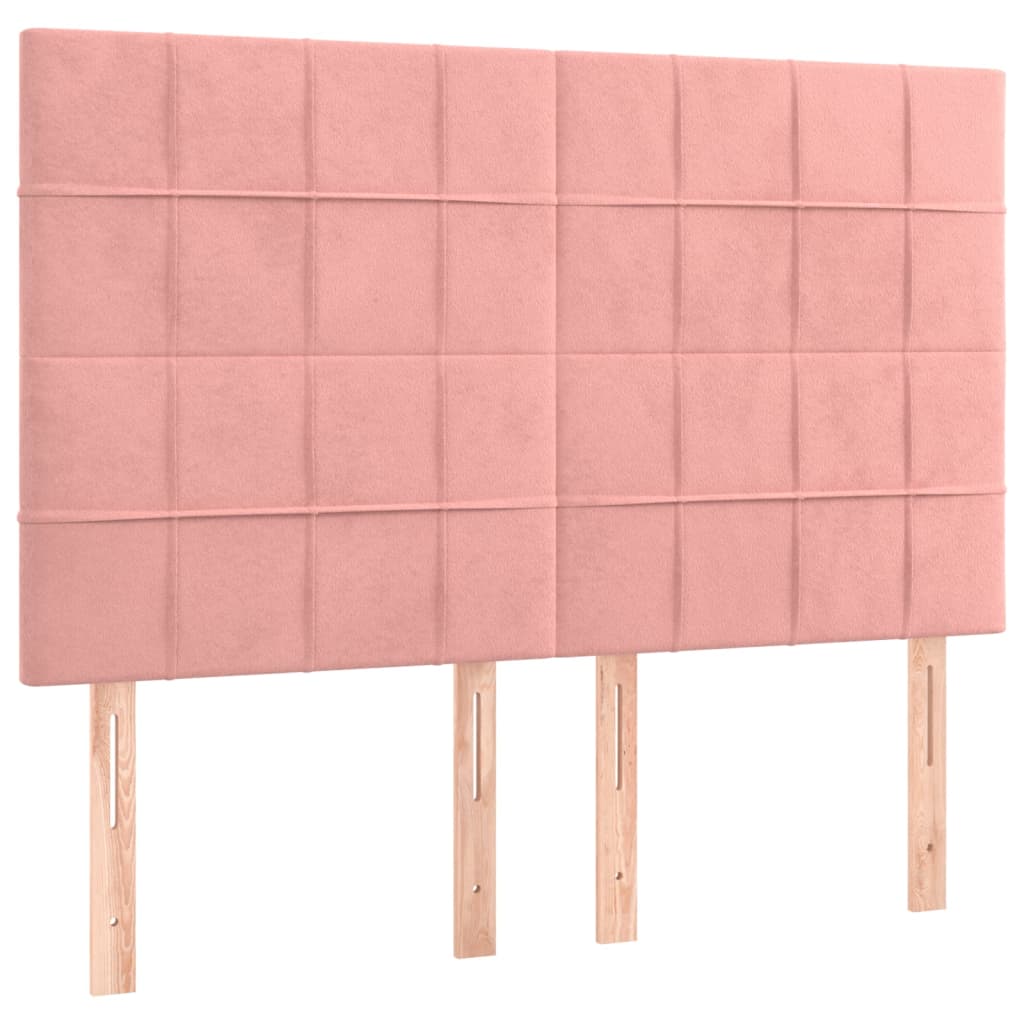 Boxspringbett mit Matratze Rosa 140x200 cm Samt