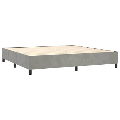 Boxspringbett mit Matratze Hellgrau 180x200 cm Samt