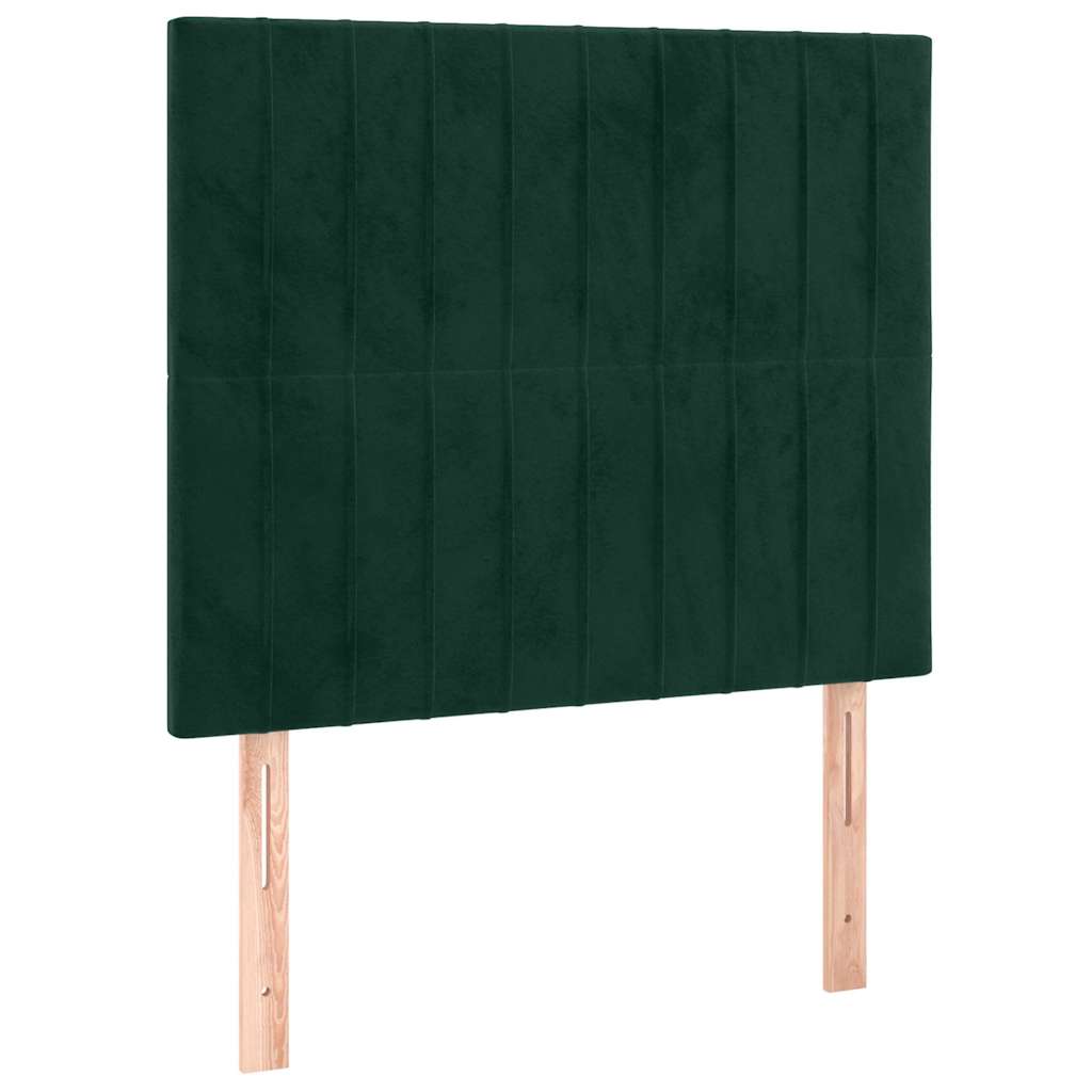 Boxspringbett mit Matratze Dunkelgrün 90x190 cm Samt