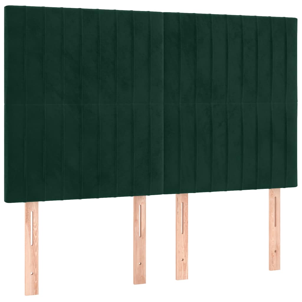 Boxspringbett mit Matratze Dunkelgrün 140x200 cm Samt