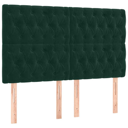 Boxspringbett mit Matratze Dunkelgrün 140x200 cm Samt