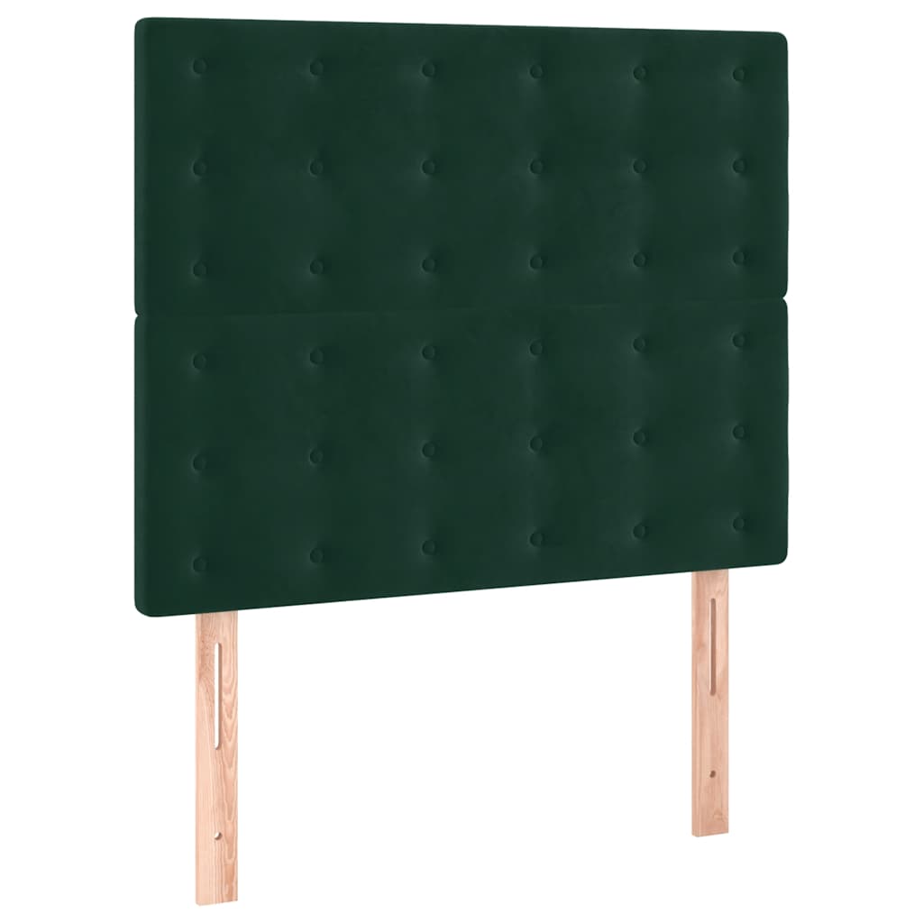 Boxspringbett mit Matratze Dunkelgrün 90x190 cm Samt