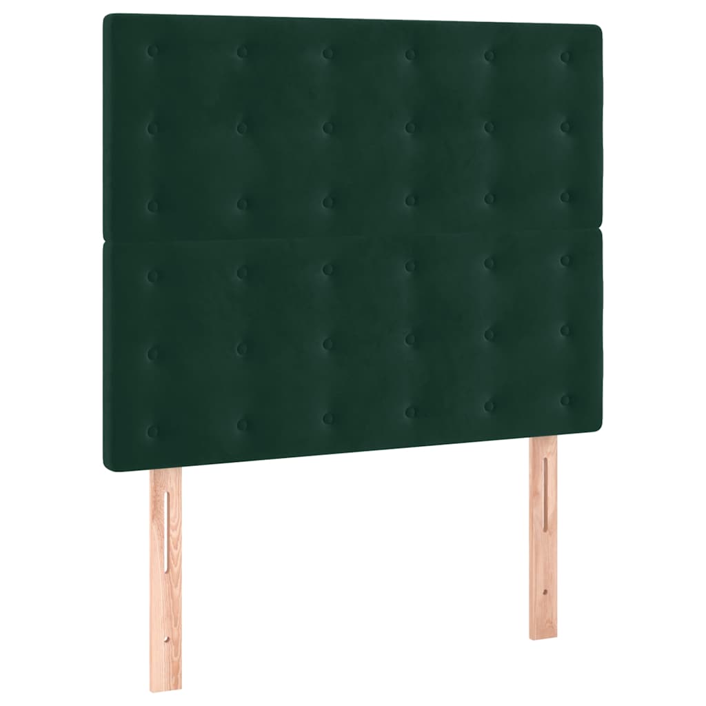 Boxspringbett mit Matratze Dunkelgrün 90x200 cm Samt