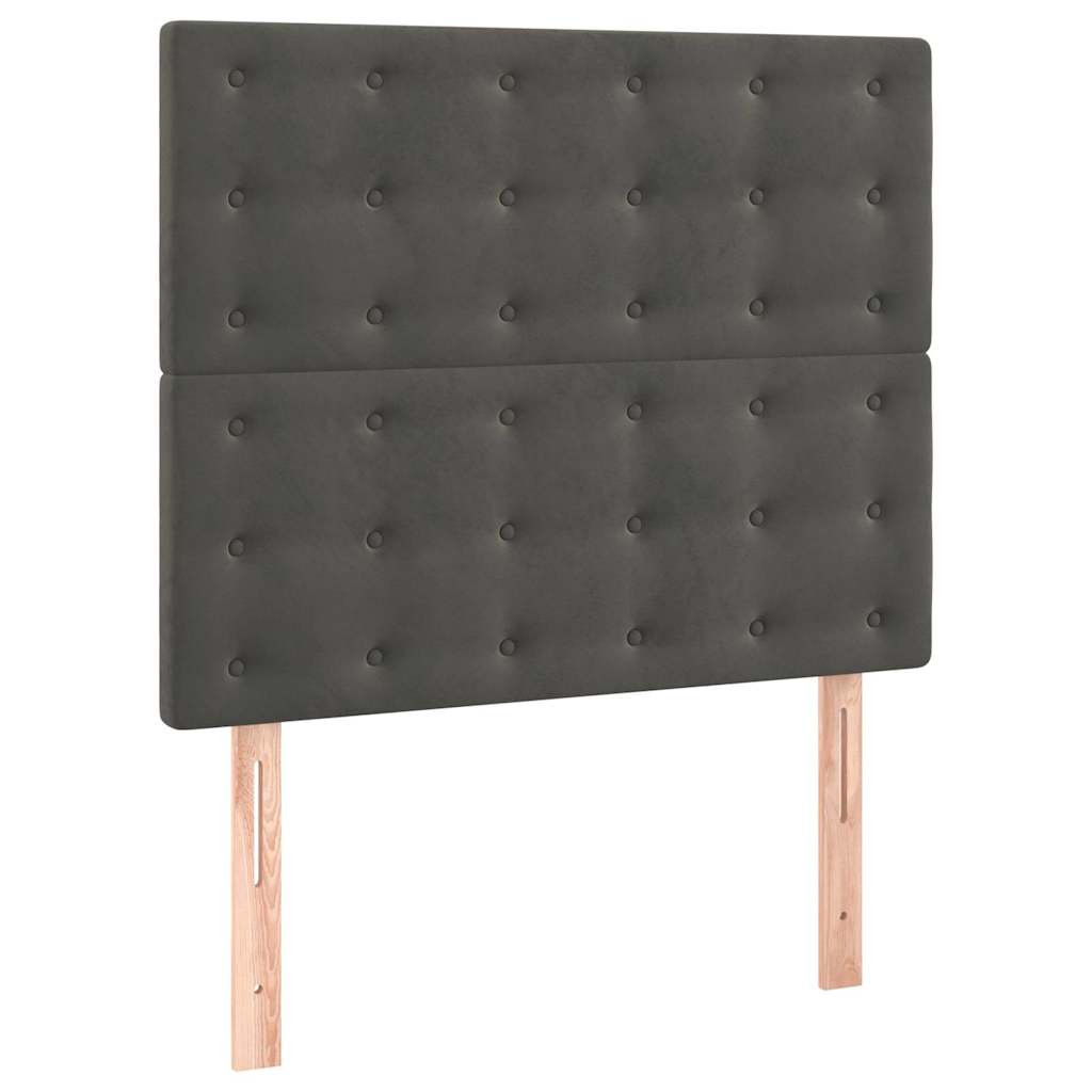 Boxspringbett mit Matratze Dunkelgrau 100x200 cm Samt