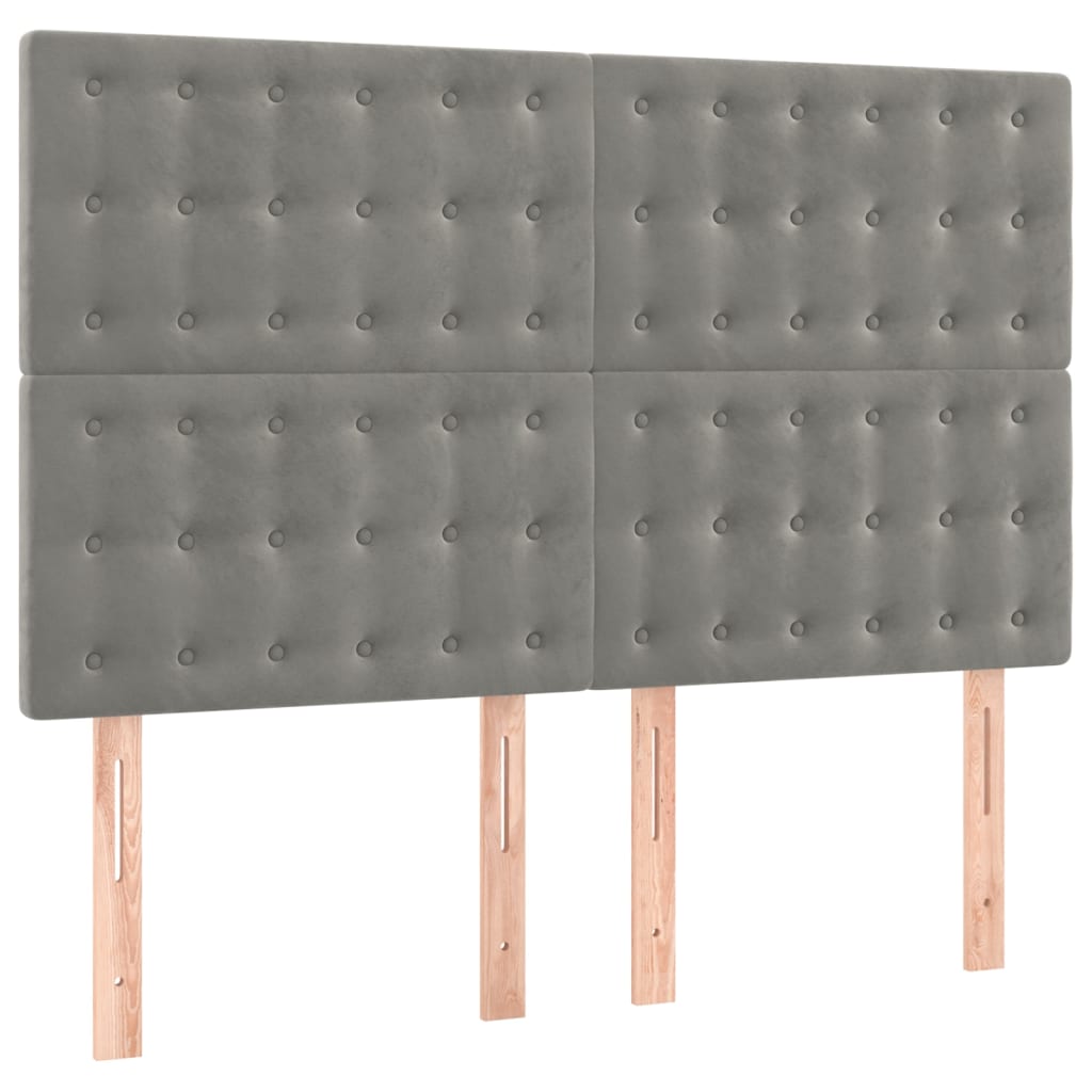 Boxspringbett mit Matratze Hellgrau 140x190 cm Samt