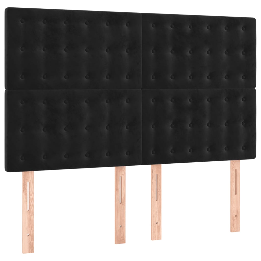 Boxspringbett mit Matratze Schwarz 140x200 cm Samt